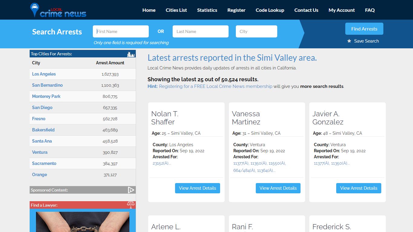 Simi Valley California Arrest Records | Local Crime News